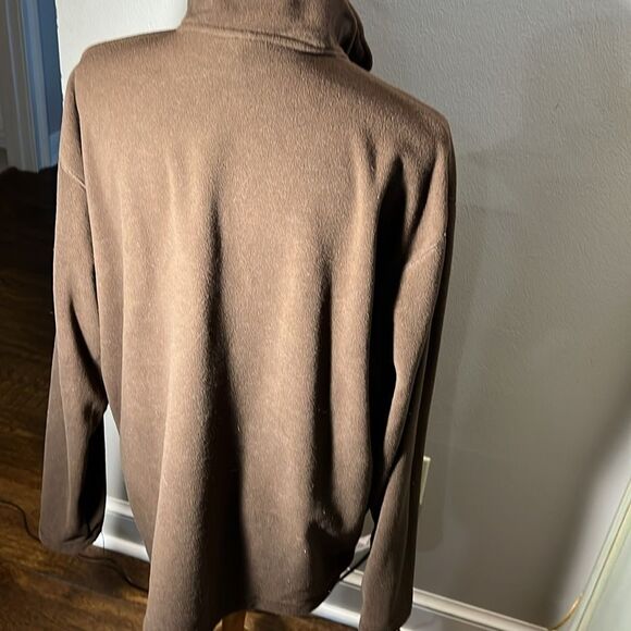 Ducks Unlimited Brown w/ Camo Col1ar 1/4 Zip Fleece Pullover Shirt Mens Sz XL. - Picture 4 of 4